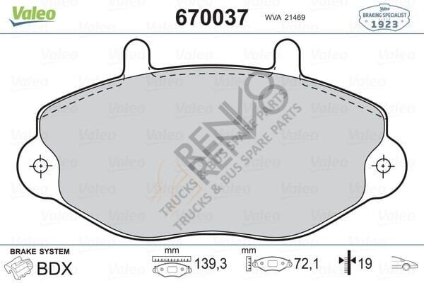 Ford Transit 1991-2000 Arası 2.5 TD Ön Balata Valeo Marka
