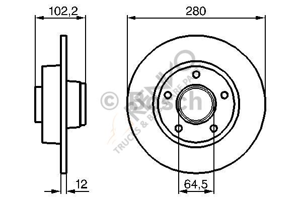 RENAULT TRAFIC II VIVARO II PRIMASTAR 1.9 DC , 2.0 DC 5 BİJONLU ARKA FREN DİSKİ     Oem : 8200228610, 4411910, 4320600QAE, 0986479144