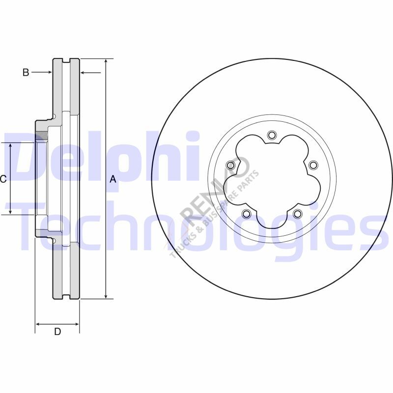 Ford Transit 2012-2016 Arası 2.2 TDCi Ön Fren Diski Delphi Marka