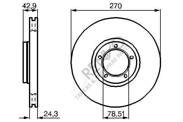 Ford Transit 1991-1994 Arası 2.0 i Ön Fren Diski Bosch Marka