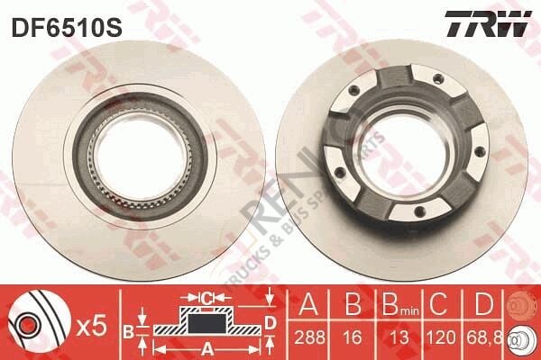 Ford Transit 2012-2016 Arası 2.2 TDCi Arka Fren Diski TRW Marka