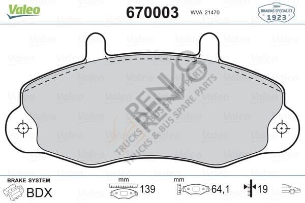 Ford Transit 1994-2000 Arası 2.5 DI Ön Balata Valeo Marka