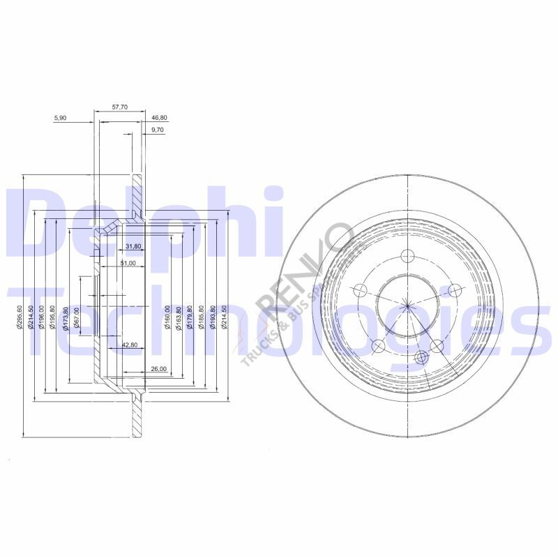 Mercedes Vito 2003-2007 Arası 116 CDI Arka Fren Diski Delphi Marka