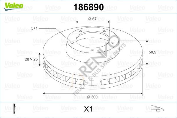 Mercedes Vito 2003-2007 Arası 113 CDI Ön Fren Diski Valeo Marka