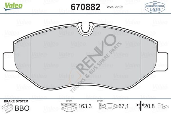 Mercedes Vito 2003-2007 Arası 110 CDI Ön Balata Valeo Marka