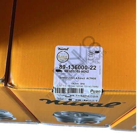 MERCEDES BENZ LKW PİSTON  OM 501/502 EURO 2-3 STD ACTROS MP2MP3 SETRA TRAVEGO O 580 PİSTON SET 130 mm 5410303037-5410301237 / 89-70530A STD,89-136000-22,  KS 40448963