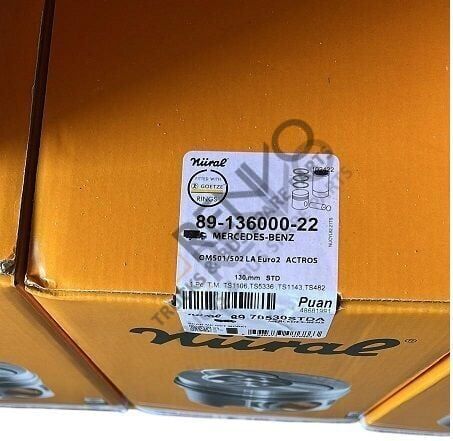 MERCEDES BENZ LKW PİSTON  OM 501/502 EURO 2-3 STD ACTROS MP2MP3 SETRA TRAVEGO O 580 PİSTON SET 130 mm 5410303037-5410301237 / 89-70530A STD,89-136000-22,  KS 40448963