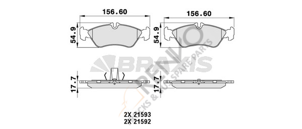 Mercedes Sprinter 1995-2012 Arası 312 D 2.9 Arka Balata Braxis Marka