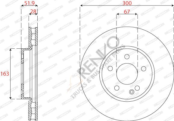 Mercedes Vito 2014-2018 Arası 109 CDI / 109 BlueTEC Ön Fren Diski Ferodo Marka