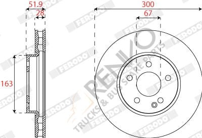 Mercedes Vito 2014-2018 Arası 109 CDI Ön Fren Diski Ferodo Marka