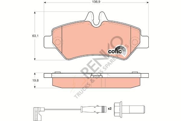 Mercedes Sprinter 2006-2010 Arası 319 CDI / BlueTEC Arka Balata TRW Marka
