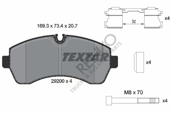 Mercedes Sprinter 2006-2010 Arası 319 CDI / BlueTEC 4x4 Ön Balata Textar Marka