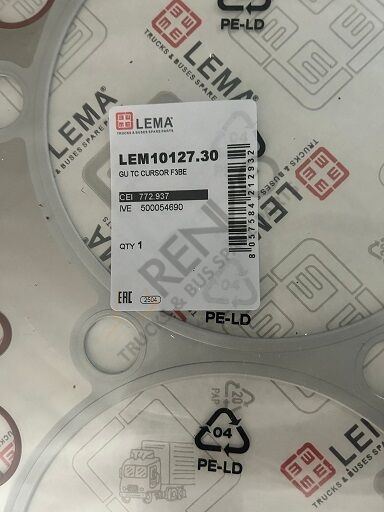 IVECO  CURSOR 13 STARLIS II TRAKKER II ASTRA HD 9 SİLİNDİR  KAPAK CONTASI  LEMA    Oem : 61-36535-00, LMA-10127.30, 500054690, 504007514,504124368, Elring 538.980
