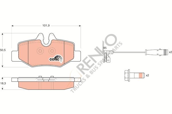Mercedes Vito 2003-2007 Arası 110 CDI Arka Balata TRW Marka