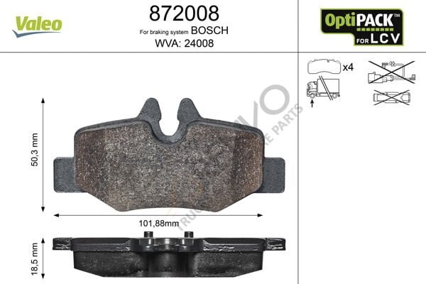 Mercedes Vito 2003-2007 Arası 113 CDI Arka Balata Valeo Marka