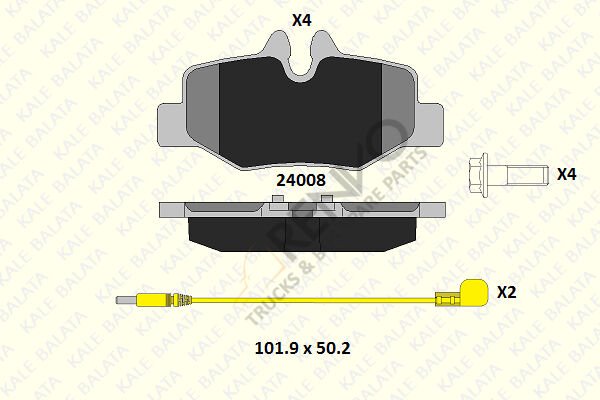 Mercedes Vito 2003-2007 Arası 116 CDI Arka Balata Kale Marka
