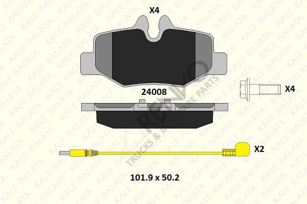Mercedes Vito 2003-2007 Arası 110 CDI Arka Balata Kale Marka