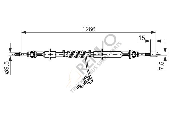 Ford Transit 2006-2014 Arası 2.2 TDCi Dış Arka Sağ El Fren Teli Bosch Marka
