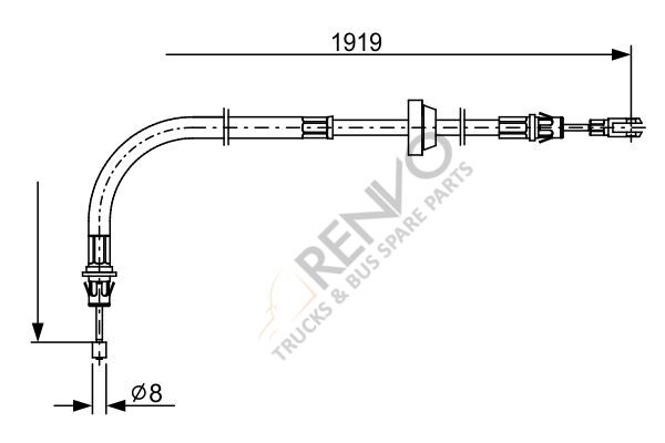 Ford Transit 2006-2014 Arası 2.2 TDCi 4x4 Ön Sağ-Sol Uyumlu El Fren Teli Bosch Marka