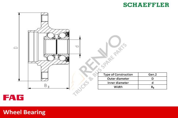 Ford Transit 2000-2006 Arası 2.0 DI Arka Porya FAG Marka