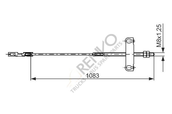 Ford Transit 2000-2006 Arası 2.4 DI RWD Ön Sağ-Sol Uyumlu El Fren Teli Bosch Marka