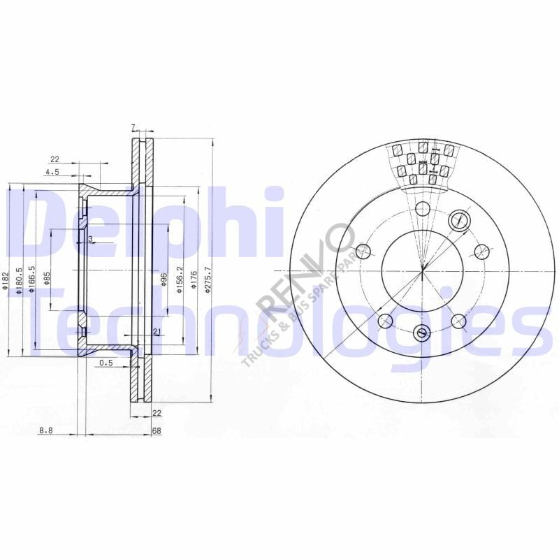 Mercedes Sprinter 1995-2006 Arası 210 D Ön Fren Diski Delphi Marka