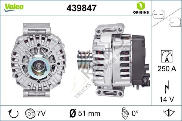 Mercedes Sprinter 2006-2010 Arası 319 CDI / BlueTEC Alternatör Valeo Marka