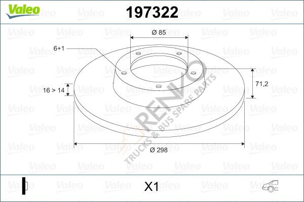 Mercedes Sprinter 2006-2010 Arası 319 CDI / BlueTEC 4x4 Arka Fren Diski Valeo Marka