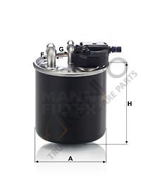 Mercedes Vito 2003-2007 Arası 122 CDI Sensörlü Yakıt Filtresi Mann Marka