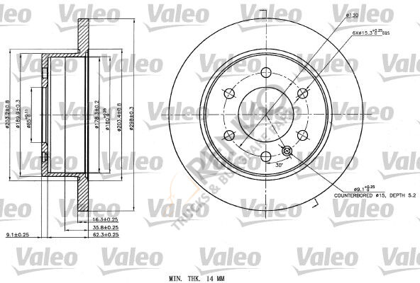 Mercedes Sprinter 2006-2010 Arası 513 CDI 4x4 Arka Fren Diski Valeo Marka