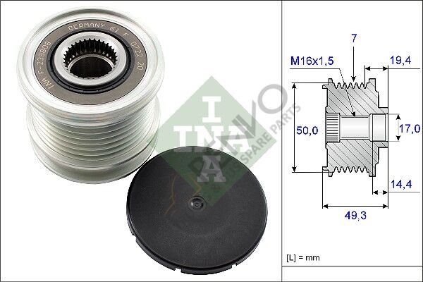 Mercedes Sprinter 2006-2010 Arası 319 CDI / BlueTEC Alternatör Kasnağı INA Marka