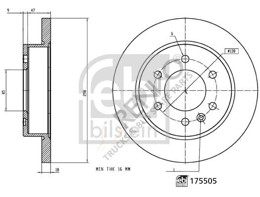 Mercedes Sprinter 2018-2022 Arası 319 CDI Arka Fren Diski Febi Marka